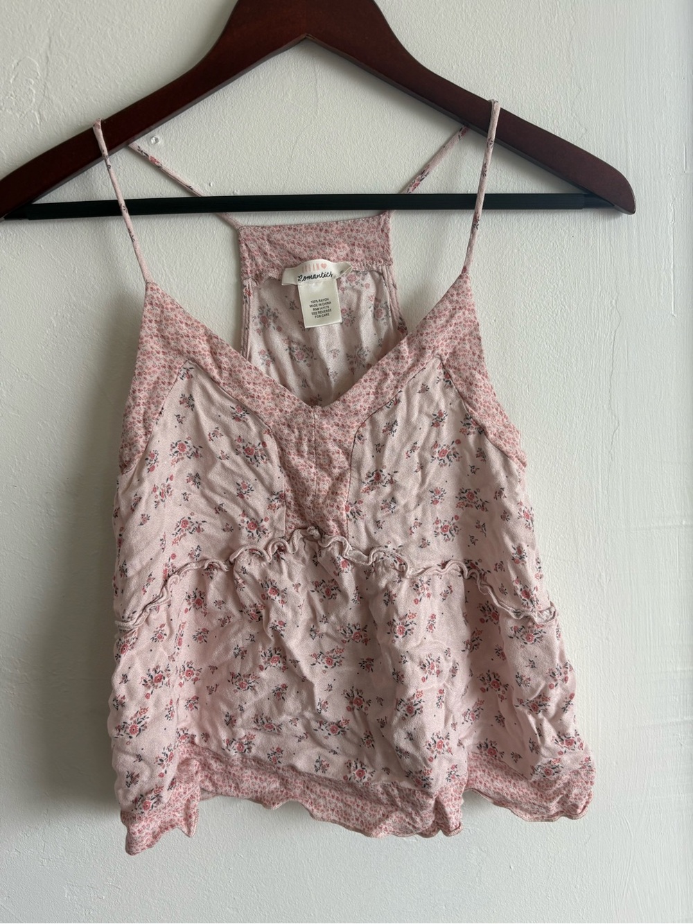 URBAN Romantics Light Pink Floral Lace-Trim Cami